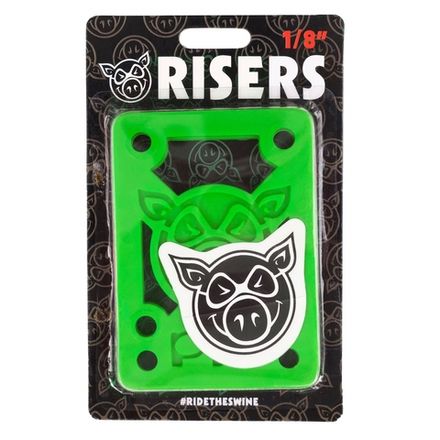 Купить Подкладки для скейтборда Pig 1/8" HARD RISERS GREEN