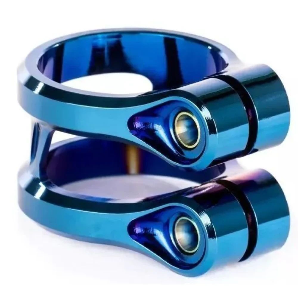 Зажим для трюкового самоката Ethic sylphe double clamp V2 31,8 chrome blue