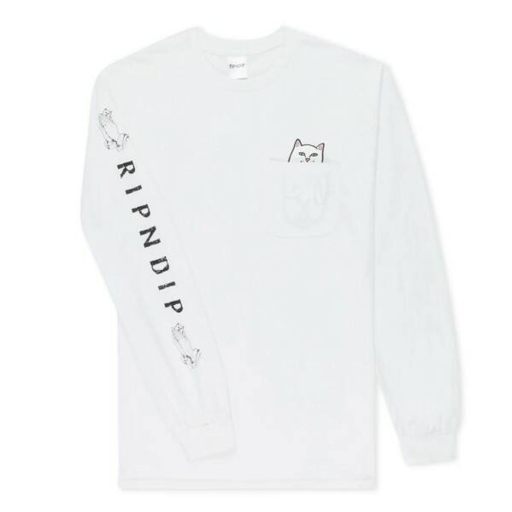 Лонгслив Ripndip Lord Nermal Pocket L/S (White)