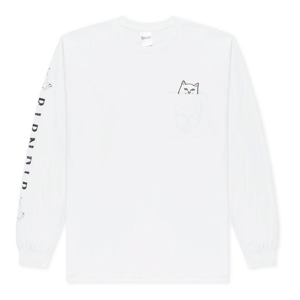Лонгслив Ripndip SP24 Lord Nermal Pocket L/S White