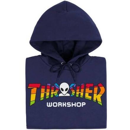Купить Толстовка Thrasher X AWS - Spectrum Hoodie Navy