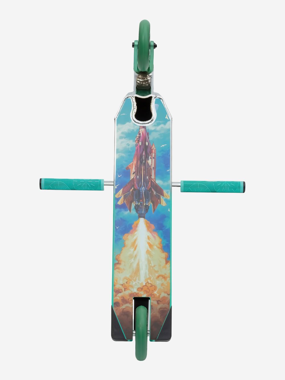 Трюковой самокат Комета Мираж серо-бирюзовый