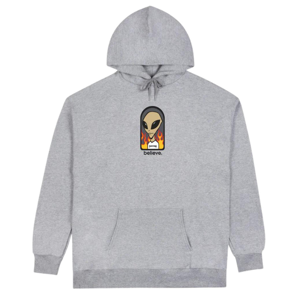 Толстовка Thrasher X AWS - Believe Hoodie Grey