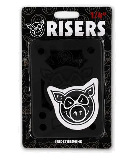 Купить Подкладки для скейтборда Pig Piles 1/4" Hard Risers Black