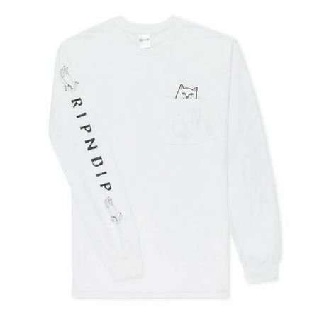 Купить Лонгслив Ripndip Lord Nermal Pocket L/S (White)