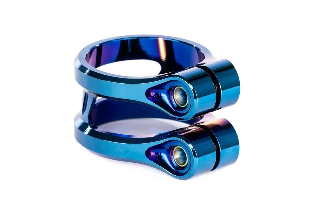 Зажим для трюкового самоката Ethic sylphe double clamp V2 34.9 chrome blue