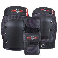 Защита (колени,локти,зап)PRO-TEC ADULT 3-PK PAD SET OPEN-BACK SPITFIRE SIGNATURE EDITION BLACK SWIRL