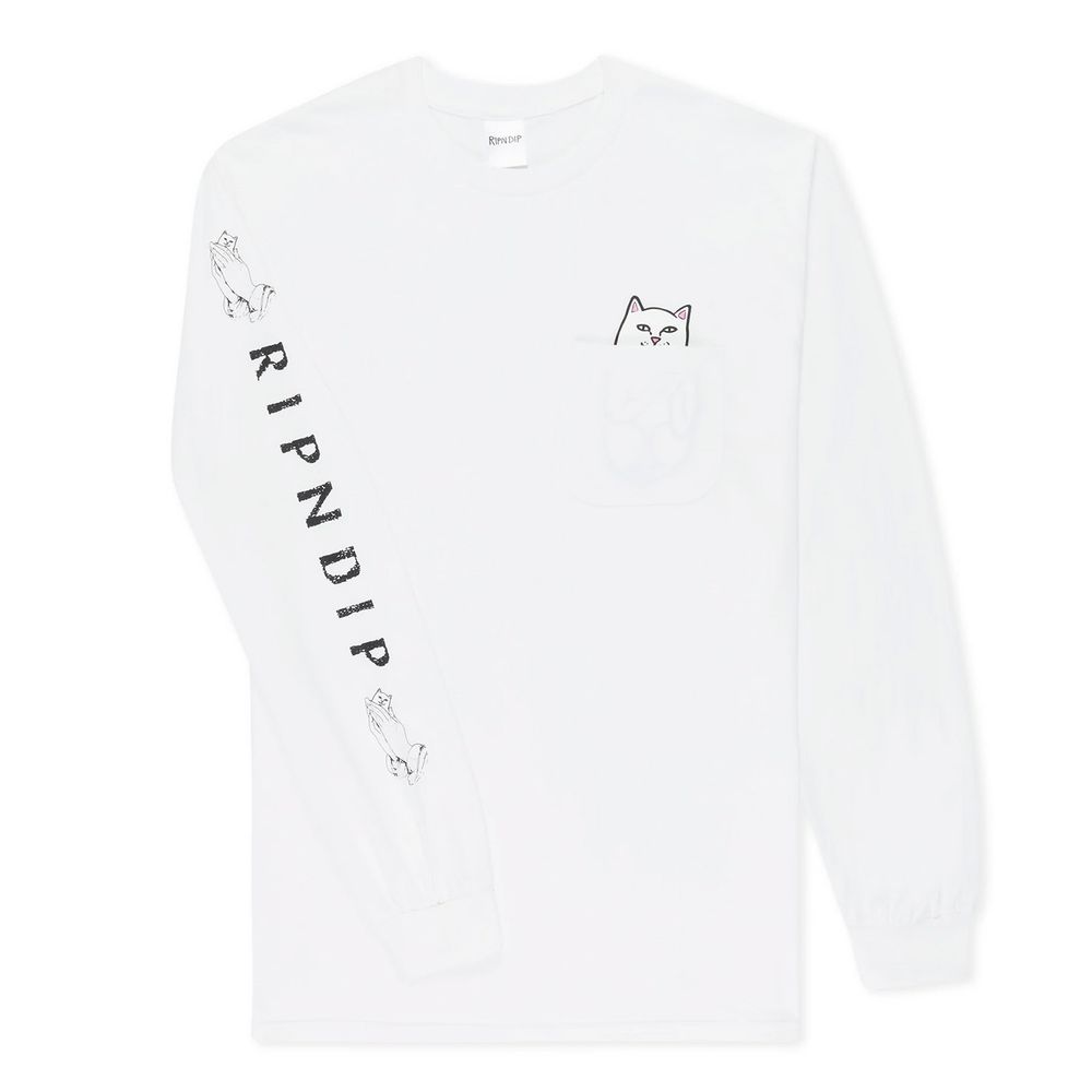 Лонгслив Ripndip SP24 Lord Nermal Pocket L/S White