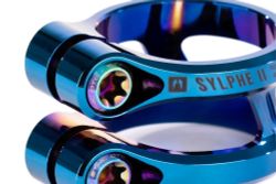 Зажим для трюкового самоката Ethic sylphe double clamp V2 34.9 chrome blue