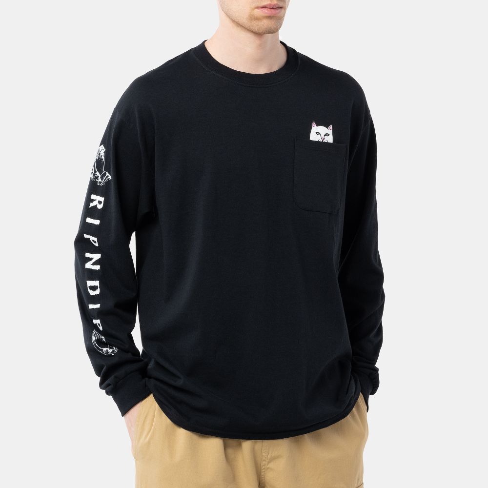 Лонгслив Ripndip Lord Nermal L/S Pocket Tee (Black)