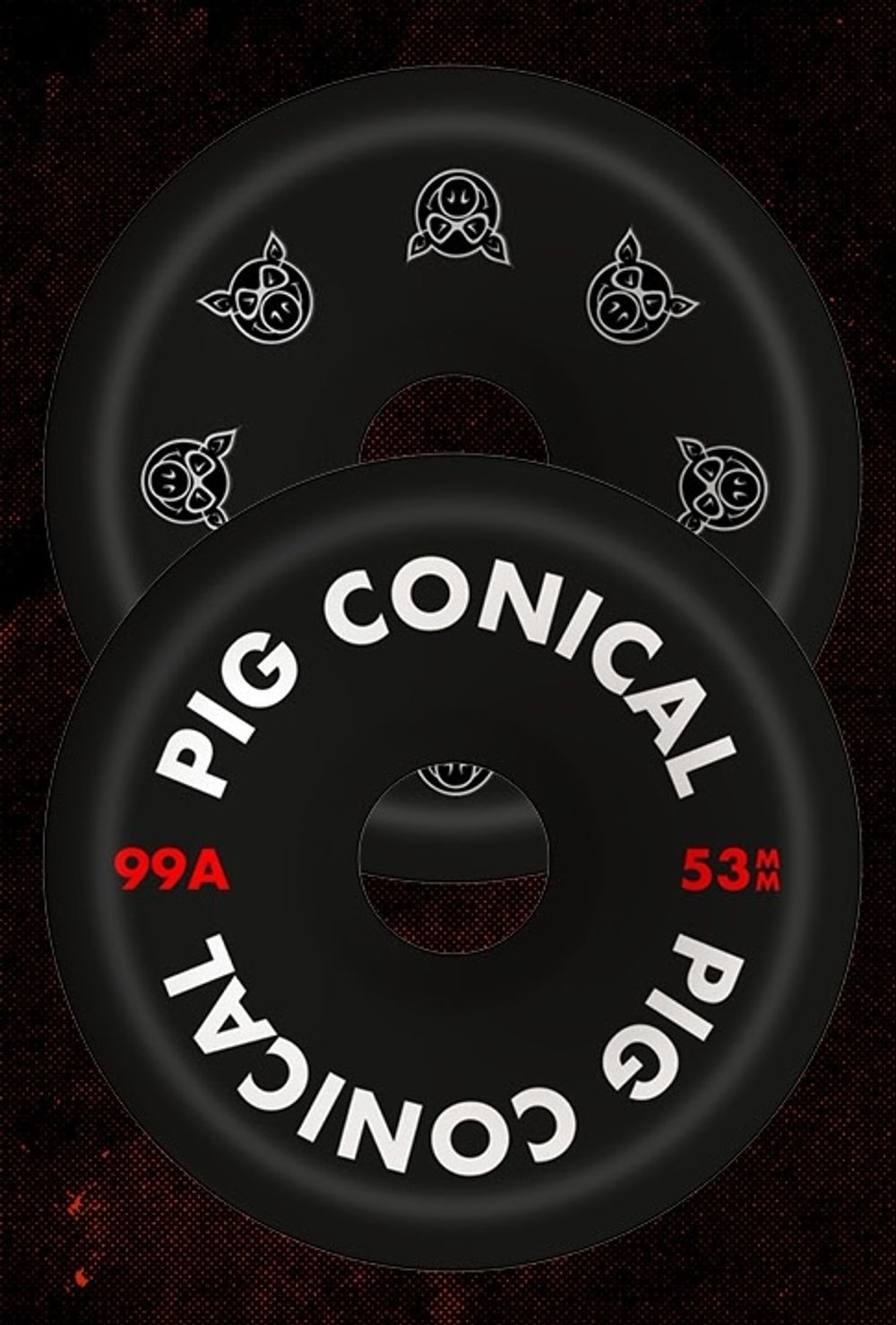 Колеса для скейтборда Pig CONICAL 99A BLACK (53)