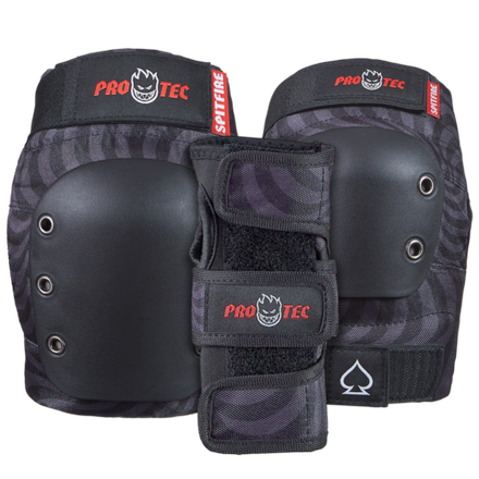 Купить Защита (колени,локти,зап)PRO-TEC ADULT 3-PK PAD SET OPEN-BACK SPITFIRE SIGNATURE EDITION BLACK SWIRL