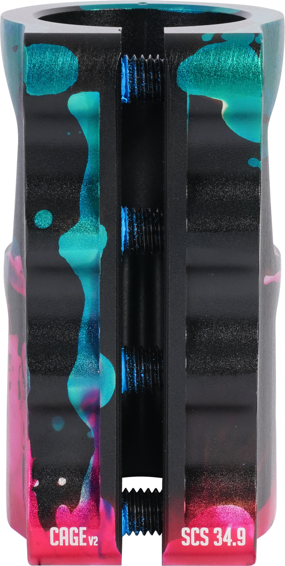 Зажим для трюкового самоката Oath Cage v2 SCS (зеленый / розовый / черный)